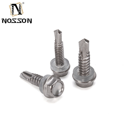 5/16 M8 Galvanised Hex Head Self Drilling Roofing Screws Metric Stainless Steel Tek Screws With Rubber Washer For Roofing