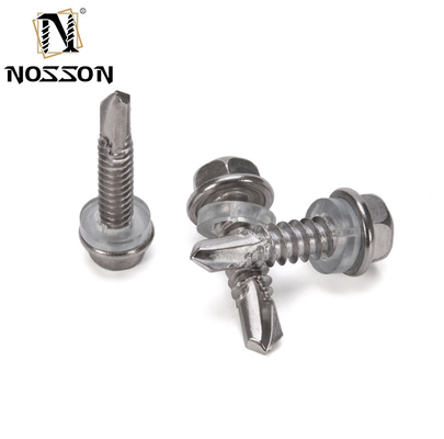 5/16 M8 Galvanised Hex Head Self Drilling Roofing Screws Metric Stainless Steel Tek Screws With Rubber Washer For Roofing