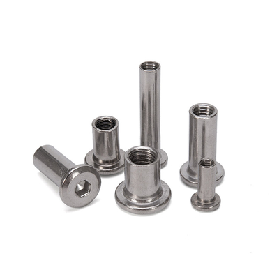 Instock 304 Stainless Steel Large Flat Hex Socket Head Furniture Rivet M6 M8 Connector Insert Thread Joint Sleeve Cap Nut Large Size