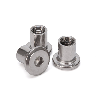 Instock 304 Stainless Steel Large Flat Hex Socket Head Furniture Rivet M6 M8 Connector Insert Thread Joint Sleeve Cap Nut Large Size