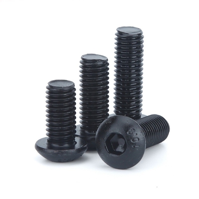 ISO Standard Pan Head 1/4-20*1/2 inch Grade 12.9 Black Hexagon Socket Screw with Full Thread and Hexagon Drive