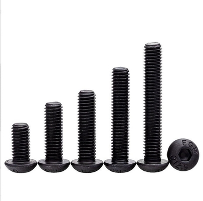 ISO Standard Pan Head 1/4-20*1/2 inch Grade 12.9 Black Hexagon Socket Screw with Full Thread and Hexagon Drive