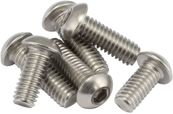 1/4-20 x 1/2 Inch Button Head Socket Cap Bolts 18-8 Stainless Steel 304 Plain Finish Full Thread Allen Hex Drive Pan Head