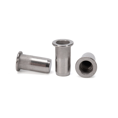 Plain Finish Close End Flat Head Knurled Rivet Nut M8 M10 for Heavy Industry and Corrosion Resistant SS304 Material