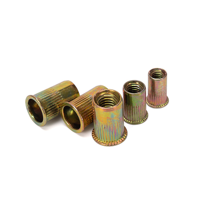 Sample Instock Steel Rivnut Round Body Flat Head Rivet Nut/Metric Rivet Nut Carbon Steel Threaded Inserts Nut Zinc Plated