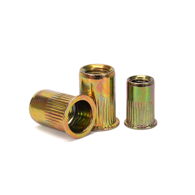 High Strength Flat Head Rivet Nut Manufacture Customized Pulling Nut Rivet 304 Stainless Steel Yellow Zinc Plated for Marine