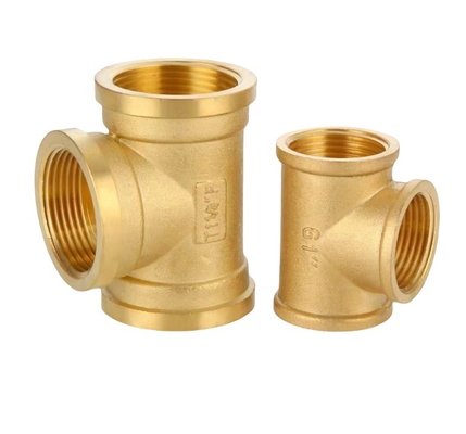 Customized Support OEM Brass Female Thread Tee Quick Connector Pipe Fittings 1/2&quot;-1&quot; for Seamless Water Distribution