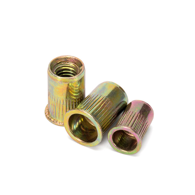 Metric Zinc Yellow-Chromate Plated Steel Insert Nuts for Easy Assembly DIN Standard Reduced Countersunk Head Rivet Nuts