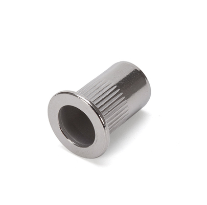 Zinc Plated Knurled Body Rivet Nut for Fasteners and Bolts in Flat Head Threaded Insert Nuts Made of 304 Stainless Steel