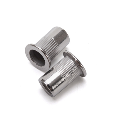 Zinc Plated Knurled Body Rivet Nut for Fasteners and Bolts in Flat Head Threaded Insert Nuts Made of 304 Stainless Steel