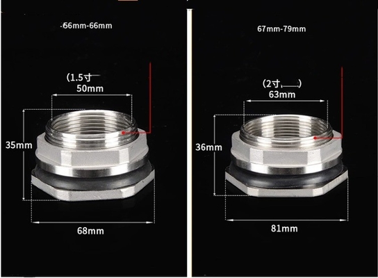 Customized Support 150lb Stainless Steel 304 Water Tank Bulkhead Fitting Weldless Type with NPT Thread and Casting Design