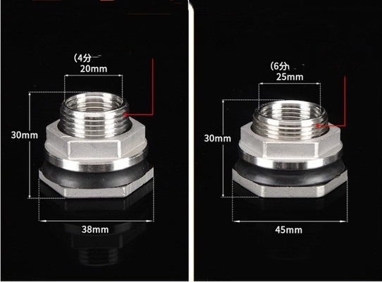 Stainless Steel 1/2&quot; Equal Bulkhead Water Tank Connector for Long-Lasting Water Connections in Industrial Applications