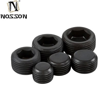 ZINC Plated Hydraulic Screw Hexagon Socket Pipe Plug Tapered Thread M8 M10 DIN906 for Industrial Pipe Connections