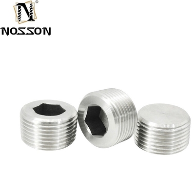 Zinc Coated Pipe Plug for Pipe Systems DIN906 Hexagon Socket Design Made of Stainless Steel and Titanium
