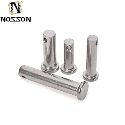 A2 A4 Stainless Steel Flat Head Shaft Clevis Pins With Hole for Spring Pins Longer Life TiCN Finish Corrosion Resistance