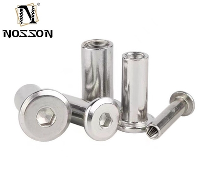 DIN Metric Grade 8.8 Stainless Steel Flat Head Hex Socket Furniture Connector Bolts and Sleeve Barrel Splint Nut M4 M6 M8 M12