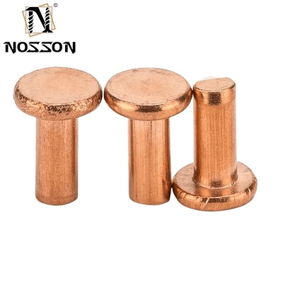 Brass M8 M10 M12 Countersunk Head Solid Rivet Bright Finish Uncoated ISO Standard for Temperature Environments