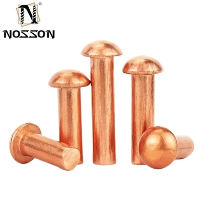 Brass M8 M10 M12 Countersunk Head Solid Rivet Bright Finish Uncoated ISO Standard for Temperature Environments