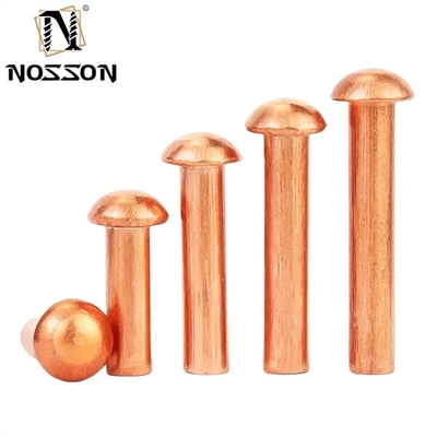 Brass M8 M10 M12 Countersunk Head Solid Rivet Bright Finish Uncoated ISO Standard for Temperature Environments