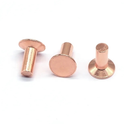 Brass M8 M10 M12 Countersunk Head Solid Rivet Bright Finish Uncoated ISO Standard for Temperature Environments