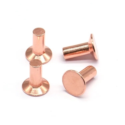 Brass M8 M10 M12 Countersunk Head Solid Rivet Bright Finish Uncoated ISO Standard for Temperature Environments