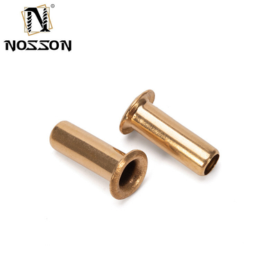 Brass Metal Eyelets Hollow Rivet Nut Copper Through Hole Rivet Grommets Gb876 M0.9 M1.3 1.5 2 2.3 2.5 3 3.5 4 5 6mm Bright Finish