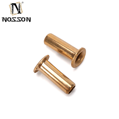 Uncoated Semi Tubular Metal Rivet Custom Rivet Stainless Steel Aluminum Iron Copper Flat Head Bright Finish Rivet