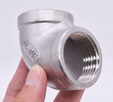 Stainless Steel 304/316 90 Degree Elbow Class 150 Polishing Female to Female PT RP BSPT NPT Threaded Pipe Fitting for Marine