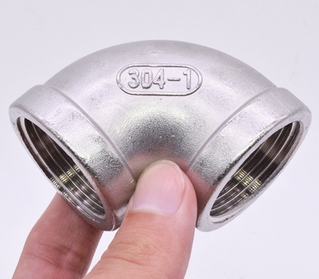 Stainless Steel 304/316 90 Degree Elbow Class 150 Polishing Female to Female PT RP BSPT NPT Threaded Pipe Fitting for Marine