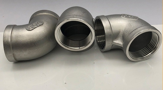 Stainless Steel 304/316 90 Degree Elbow Class 150 Polishing Female to Female PT RP BSPT NPT Threaded Pipe Fitting for Marine