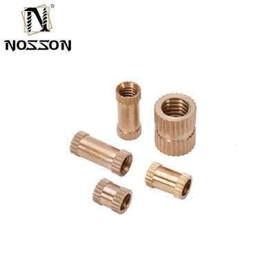 Metric BS Standard Passivated Finish M3 Brass Heating Molding Copper Double Knurled Threaded Insert Nuts for Customized Solutions