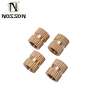 Metric BS Standard Passivated Finish M3 Brass Heating Molding Copper Double Knurled Threaded Insert Nuts for Customized Solutions