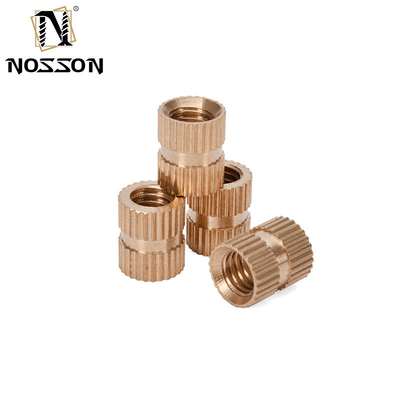 Metric BS Standard Passivated Finish M3 Brass Heating Molding Copper Double Knurled Threaded Insert Nuts for Customized Solutions