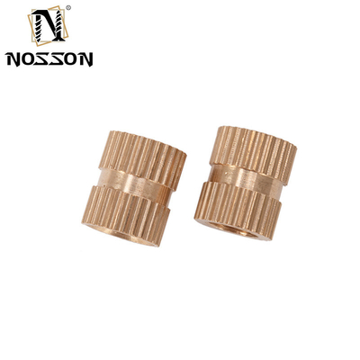 Metric BS Standard Passivated Finish M3 Brass Heating Molding Copper Double Knurled Threaded Insert Nuts for Customized Solutions