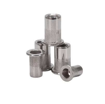 Zinc Plated DIN Standard M3 M4 M5 M6 M8 M10 M12 Flat Head Knurled Threaded Insert Rivet Nut for Metric Measurement System