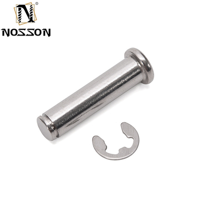 DIN1444 Standard Clevis Pins Non-Thread Round Flat Head Safety Lock Pin with R Clip Hole in Custom Stainless Steel