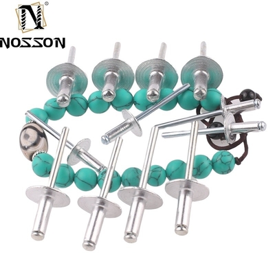 Aluminium Steel Blind Rivet Dome Head Open End Type Color Paint Industry Standard with Large Flange and Groove Design