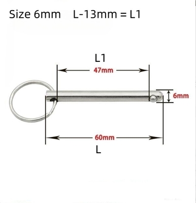 Air Shipping Silver Stainless Steel Quick Release Pin for Bimini Top Corrosion Resistant