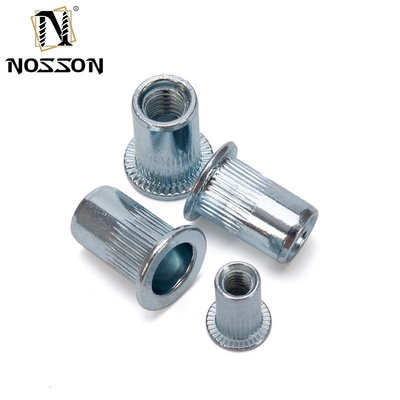 ZINC PLATED Aluminum Rivetnuts Blind Set Nutserts Threaded Insert Nutsert Cap Flat Head Rivet Nuts M3 M4 M5 M6 with 304 Stainless Steel