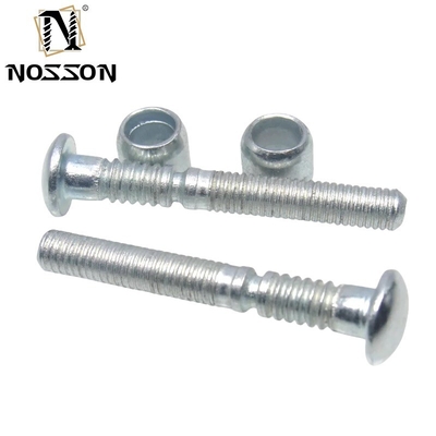 Bright Finish C50L Dome Head Ring Grooved Lock Bolt with Nut Collar High Tensile Strength Uncoated Stainless Steel Uncoate