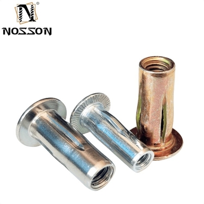 Healthcare Metric Stainless Steel Galvanized Zinc Steel Pre Bulbed Threaded Inserts Slotted Body Inserts Cross Nut Plus Nut Lantern Rivet Nut