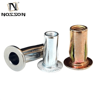 Healthcare Metric Stainless Steel Galvanized Zinc Steel Pre Bulbed Threaded Inserts Slotted Body Inserts Cross Nut Plus Nut Lantern Rivet Nut