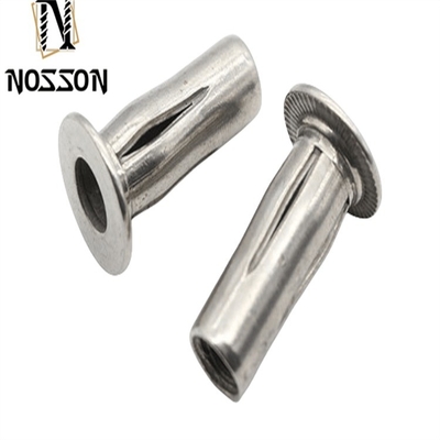 Customizable DIN Standard Stainless Steel/Carbon Steel Automotive Parts Slotted Expansion Rivet Nut for Galvanized Finish