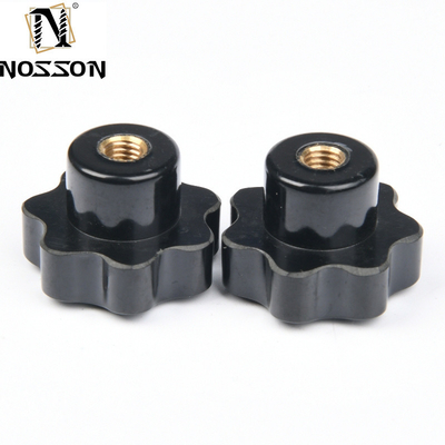Custom M5 M6 M8 M10 M12 Plum Bakelite Hand Tighten Thread Star Nuts Handle with Metric Measurement System and BS Standard