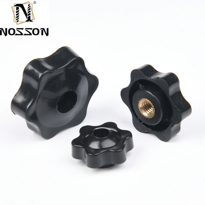 Custom M5 M6 M8 M10 M12 Plum Bakelite Hand Tighten Thread Star Nuts Handle with Metric Measurement System and BS Standard