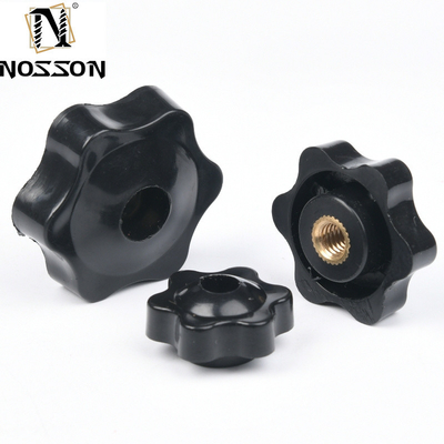 Custom M5 M6 M8 M10 M12 Plum Bakelite Hand Tighten Thread Star Nuts Handle with Metric Measurement System and BS Standard