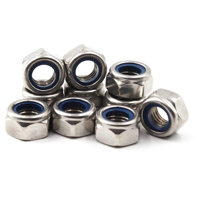 304 Stainless Steel Metric Hex Lock Nut M5 Nylon Insert for DIN Standard and Imperial Inch Measurement System