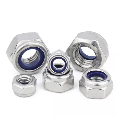 304 Stainless Steel Metric Hex Lock Nut M5 Nylon Insert for DIN Standard and Imperial Inch Measurement System