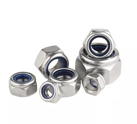 304 Stainless Steel Metric Hex Lock Nut M5 Nylon Insert for DIN Standard and Imperial Inch Measurement System