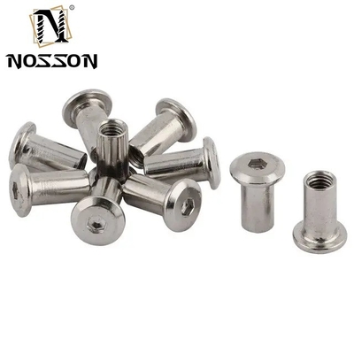 M6 M8 Stainless Steel Flat Hex Socket Head Furniture Rivet Connector Insert Joint Sleeve Cap Nut for Furniture Fastening